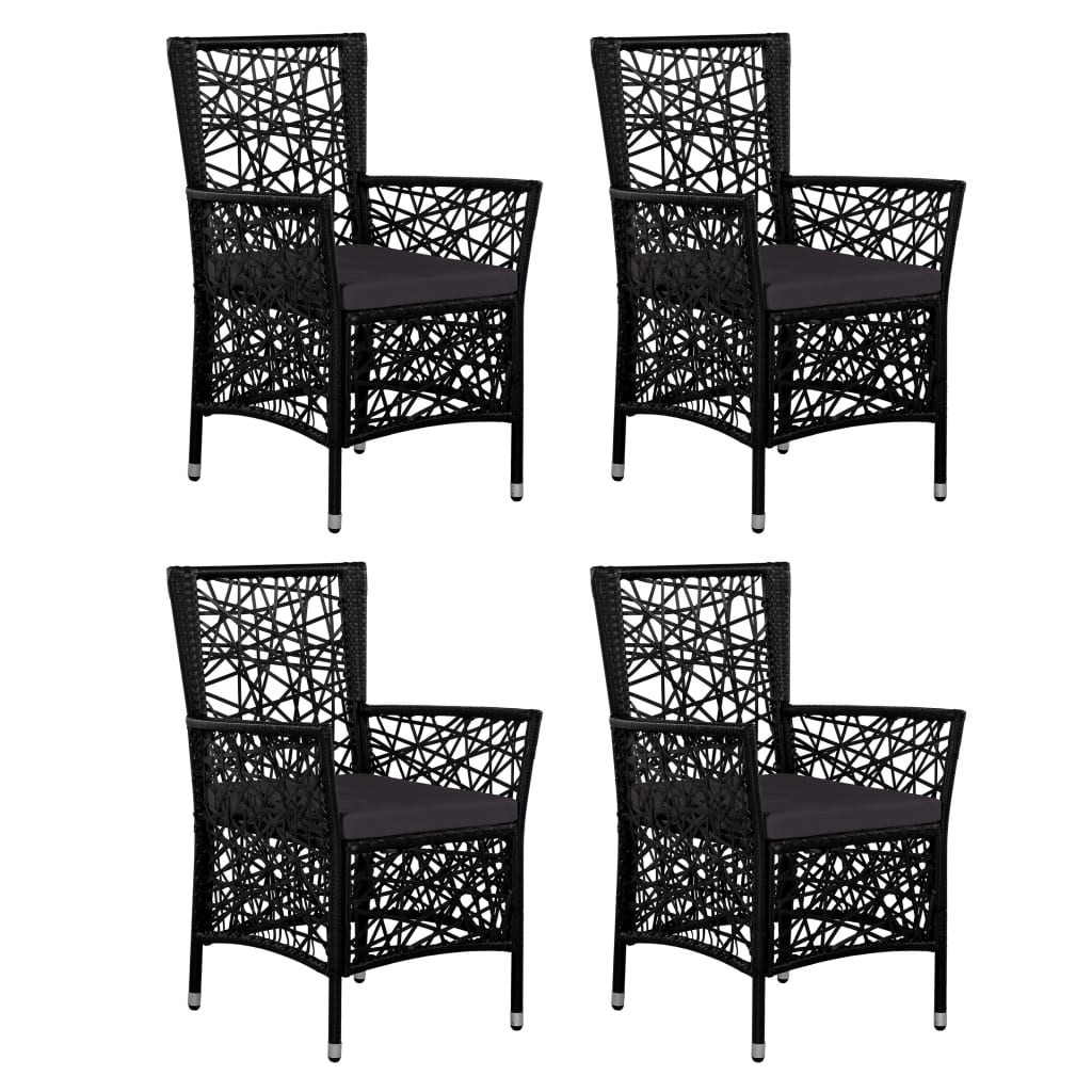 -Delige Tuinset Poly Rattan 5 Zwart