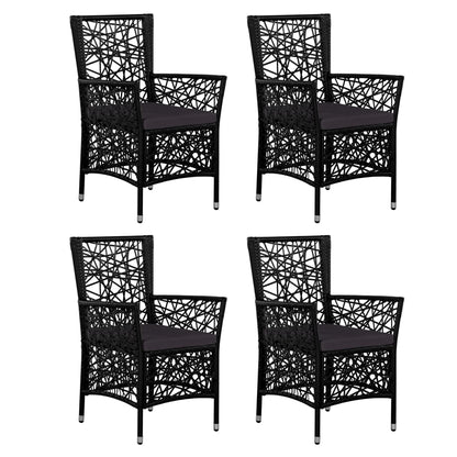 -Delige Tuinset Poly Rattan 5 Zwart