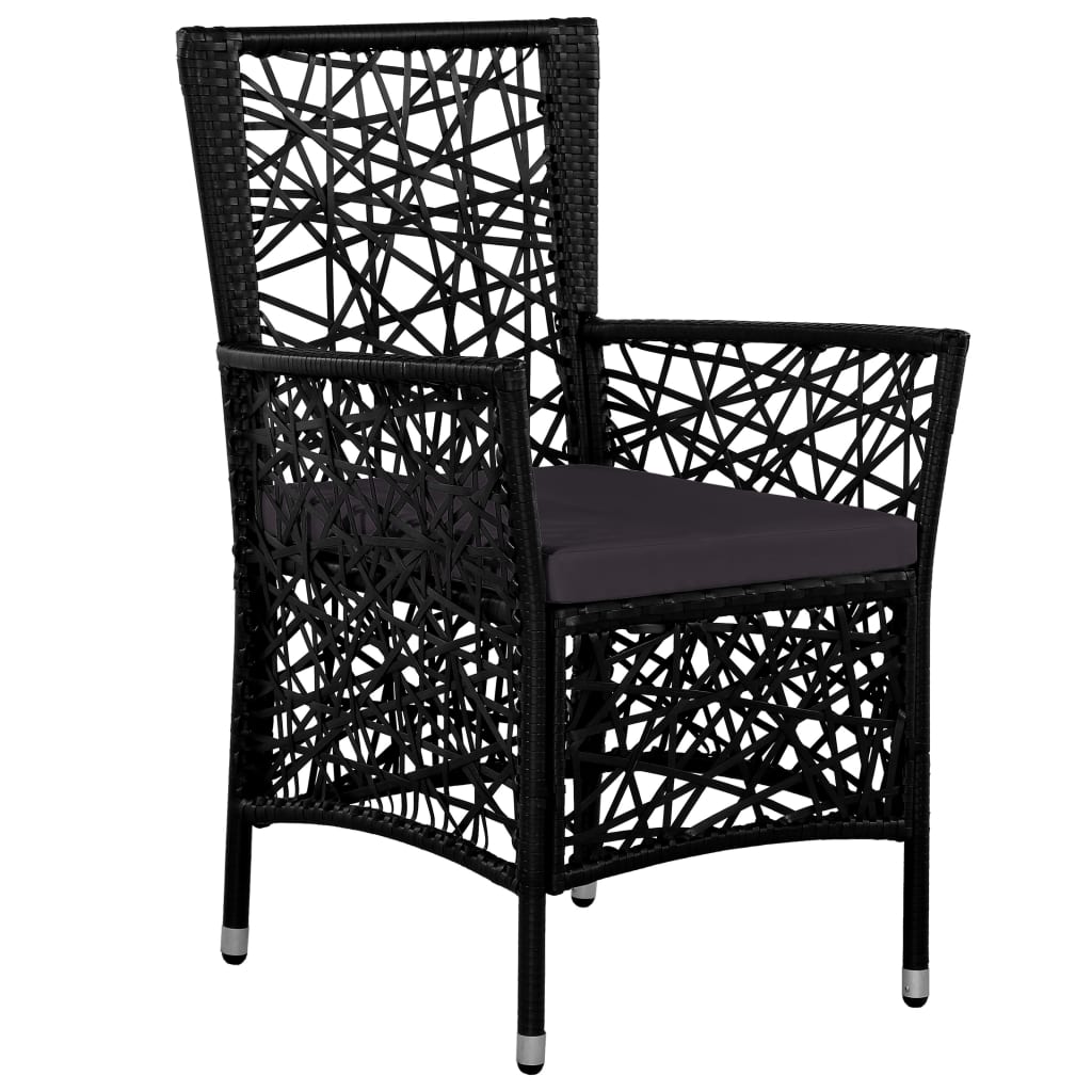 -Delige Tuinset Poly Rattan 5 Zwart