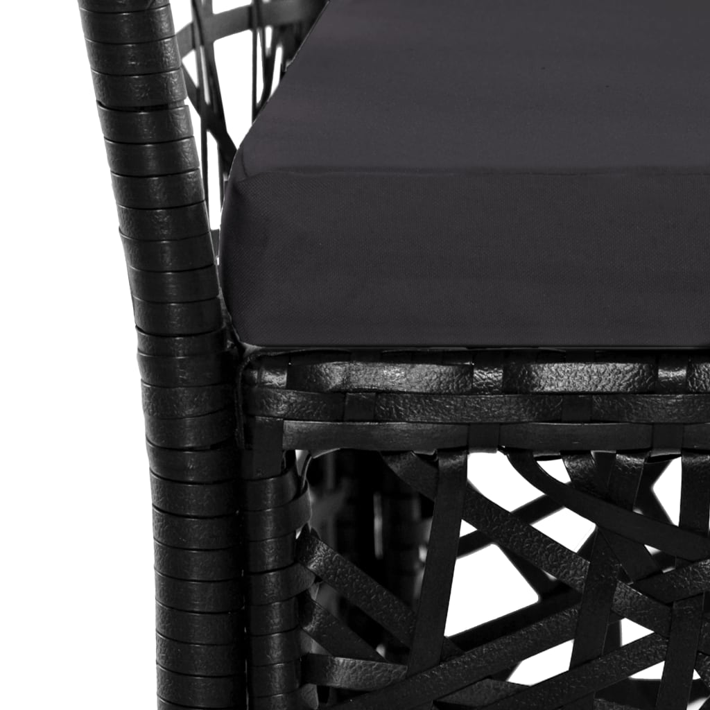 -Delige Tuinset Poly Rattan 5 Zwart