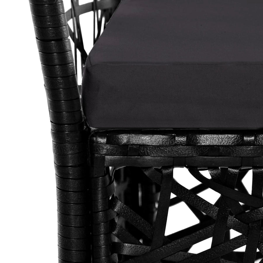 -Delige Tuinset Poly Rattan 5 Zwart