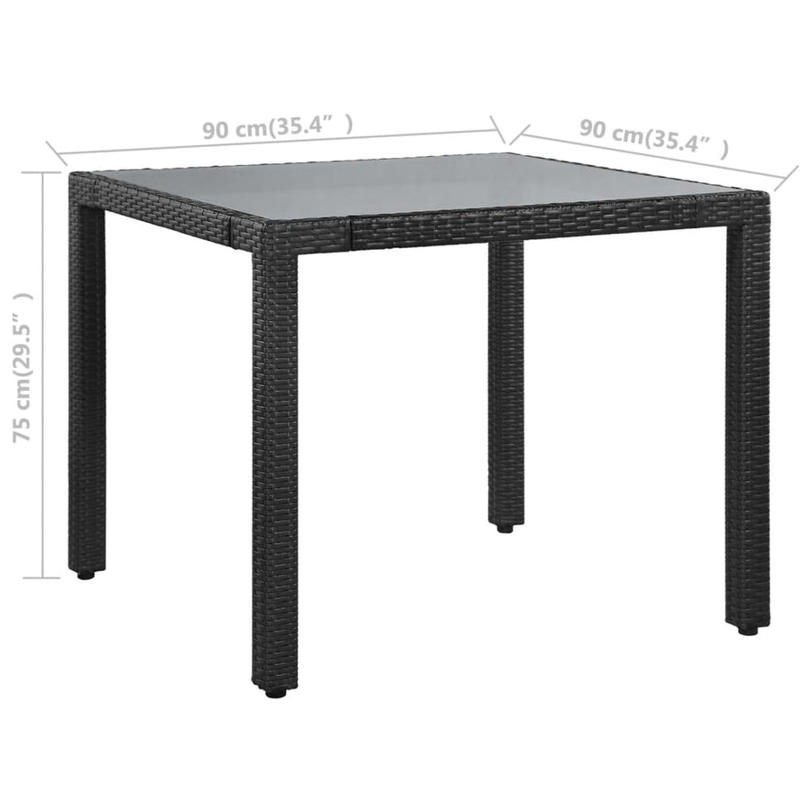 -Delige Tuinset Poly Rattan 5 Zwart