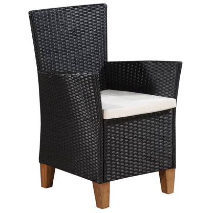 -Delige Tuinset Poly Rattan Zwart En Bruin 7