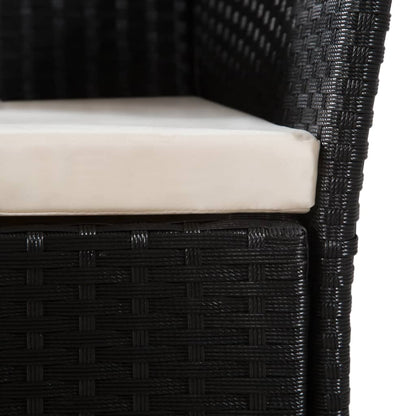 -Delige Tuinset Poly Rattan Zwart En Bruin 7