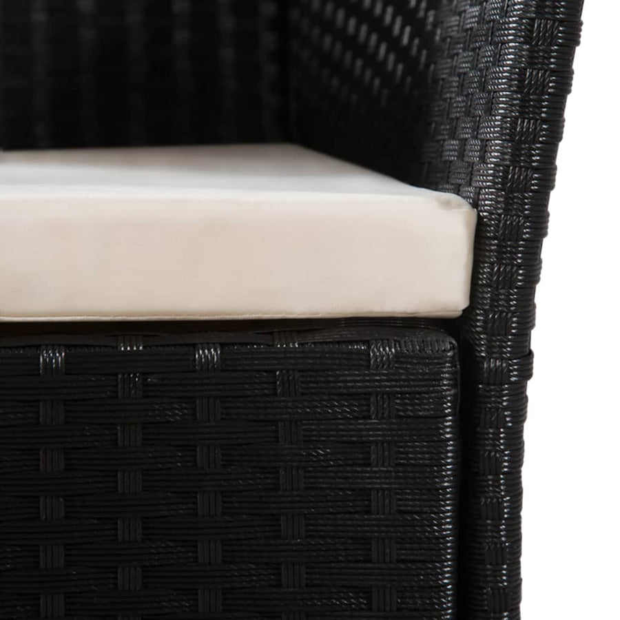 -Delige Tuinset Poly Rattan Zwart En Bruin 7