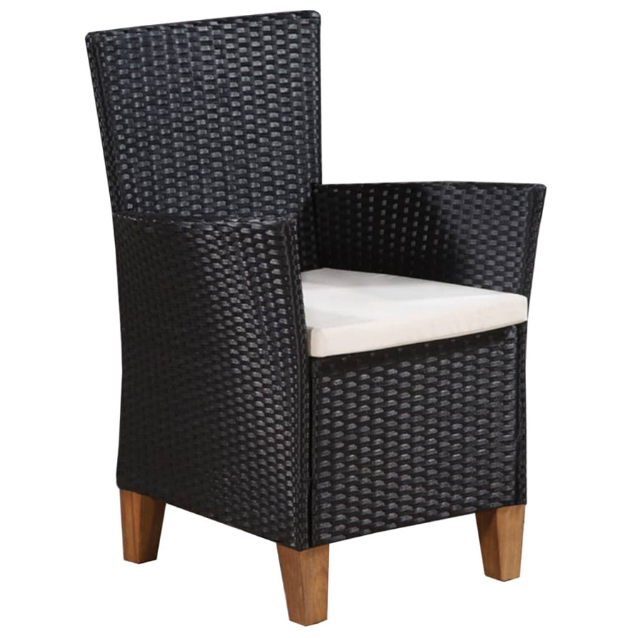 9-delige Tuinset poly rattan zwart en bruin