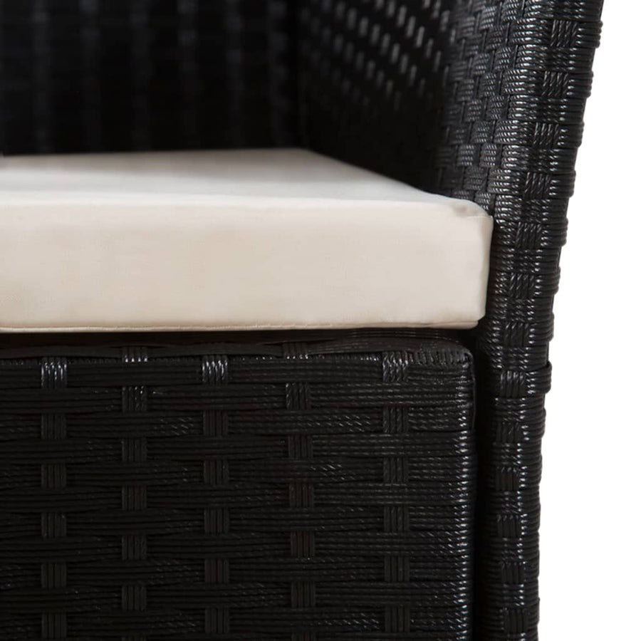 9-delige Tuinset poly rattan zwart en bruin