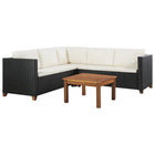 -Delige Loungeset Met Kussens Poly Rattan Zwart