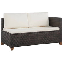 -Delige Loungeset Met Kussens Poly Rattan Bruin
