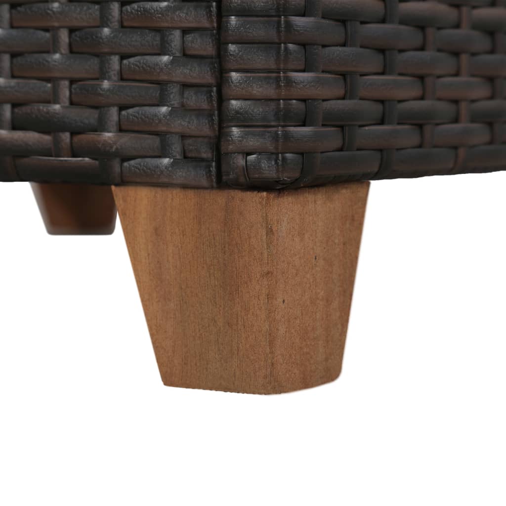 -Delige Loungeset Met Kussens Poly Rattan Bruin