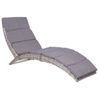 Ligbed inklapbaar poly rattan grijs 159x57x76 cm