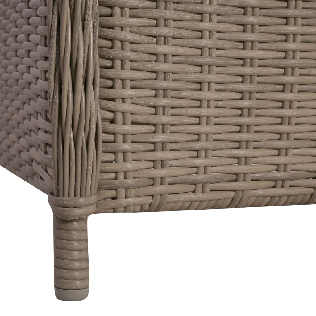 Tuinstoelen Met Kussens Poly Rattan Bruin Met rugkussen