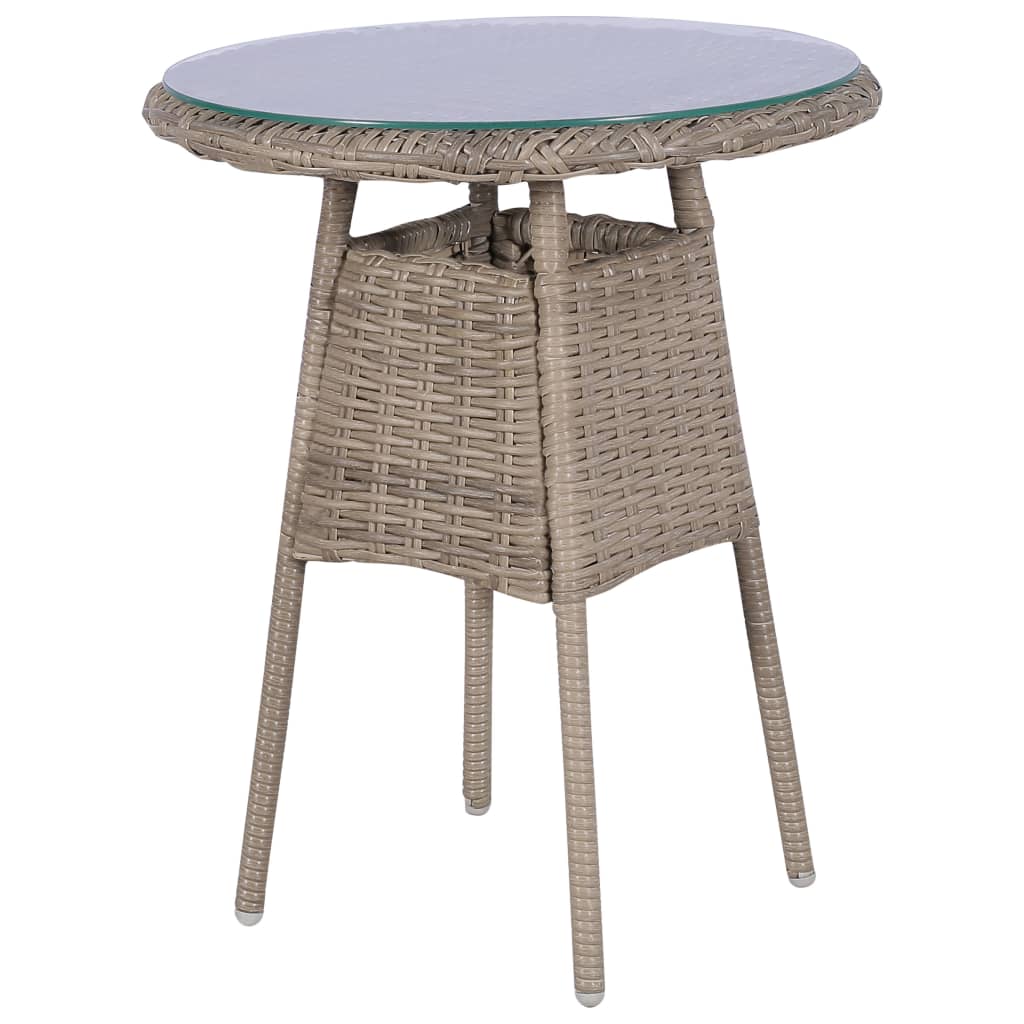 Bistroset Met Kussens Poly Rattan Bruin 3