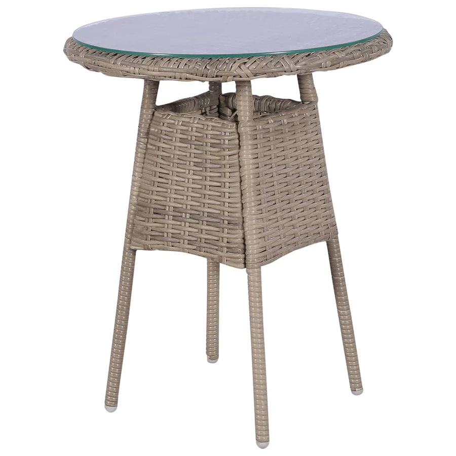 Bistroset Met Kussens Poly Rattan Bruin 3