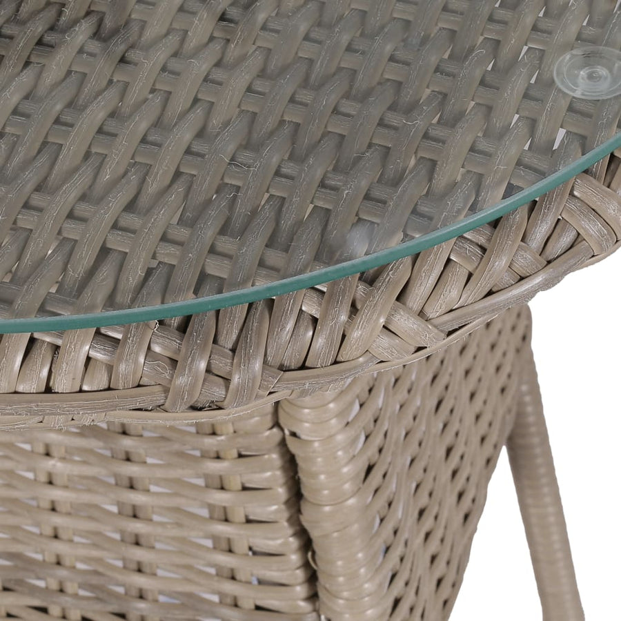 Bistroset Met Kussens Poly Rattan Bruin 3