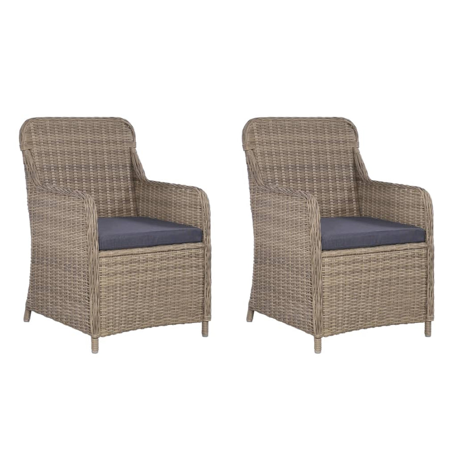 Bistroset Met Kussens Poly Rattan Bruin 3