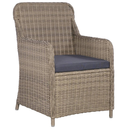 Bistroset Met Kussens Poly Rattan Bruin 3