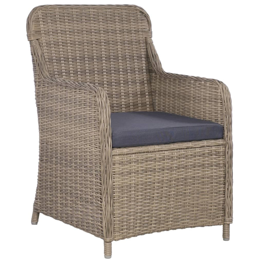 Bistroset Met Kussens Poly Rattan Bruin 3