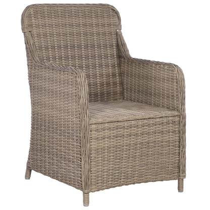 Bistroset Met Kussens Poly Rattan Bruin 3