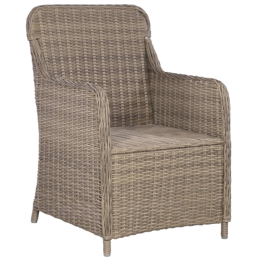Bistroset Met Kussens Poly Rattan Bruin 3