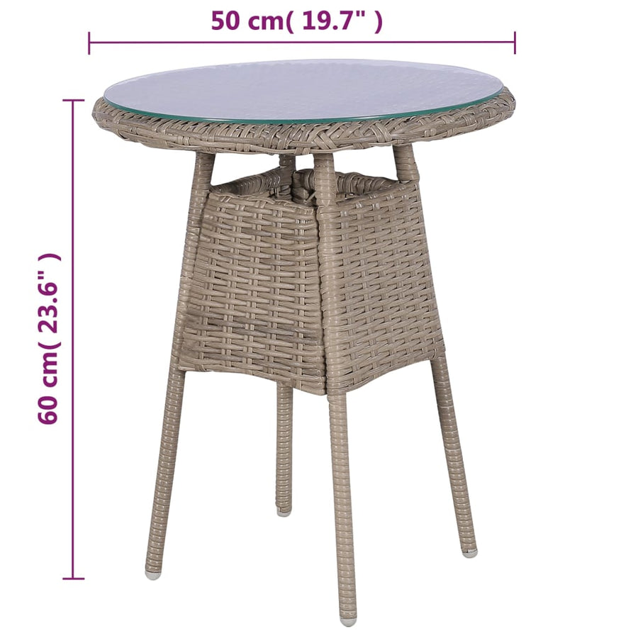 Bistroset Met Kussens Poly Rattan Bruin 3