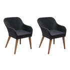 Garden chairs 2 pcs with cushions poly rattan black