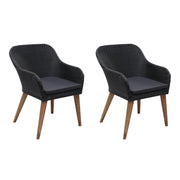 Tuinstoelen 2 st poly rattan zwart 56x60x81,5 cm