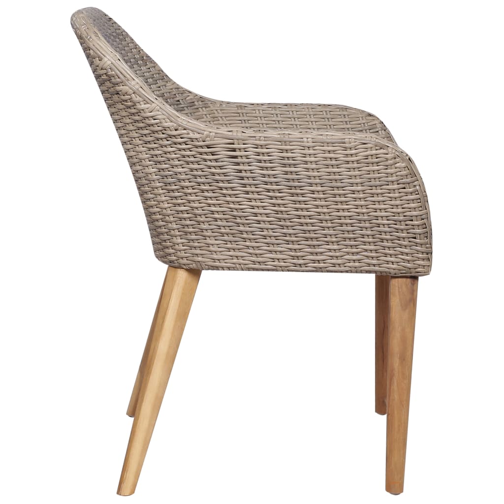 Tuinstoelen Met Kussens Poly Rattan Bruin