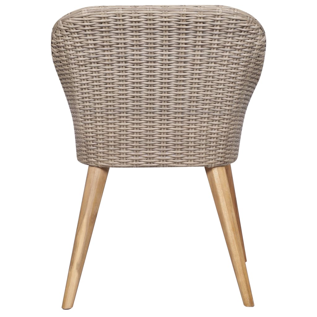 Tuinstoelen Met Kussens Poly Rattan Bruin