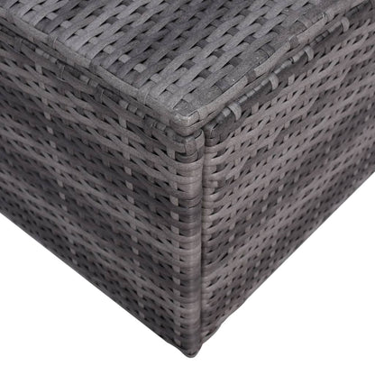 7-Delige Loungeset Met Kussens Poly Rattan Grijs 3x hoek + 2x midden + Fauteuil + Tafel