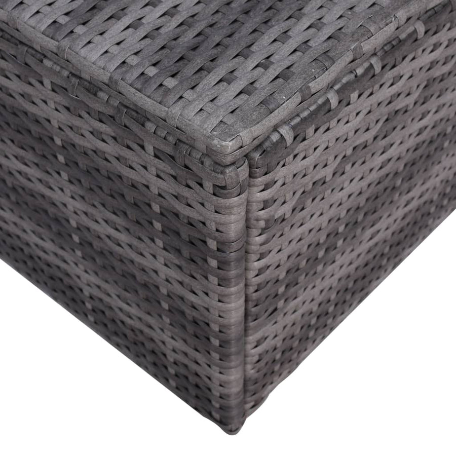 7-Delige Loungeset Met Kussens Poly Rattan Grijs 3x hoek + 2x midden + Fauteuil + Tafel