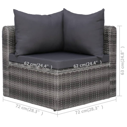 6-Delige Loungeset Met Kussens Poly Rattan Grijs 1