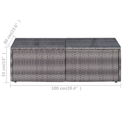 6-Delige Loungeset Met Kussens Poly Rattan Grijs 1