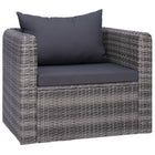 Garden chair with cushions poly rattan grey