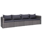 -Delige Loungeset Met Kussens Poly Rattan Grijs 4