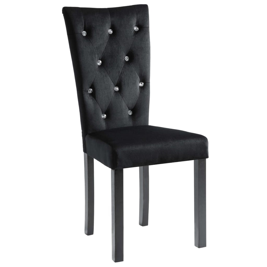 Eetkamerstoelen Fluweel 2 Zwart