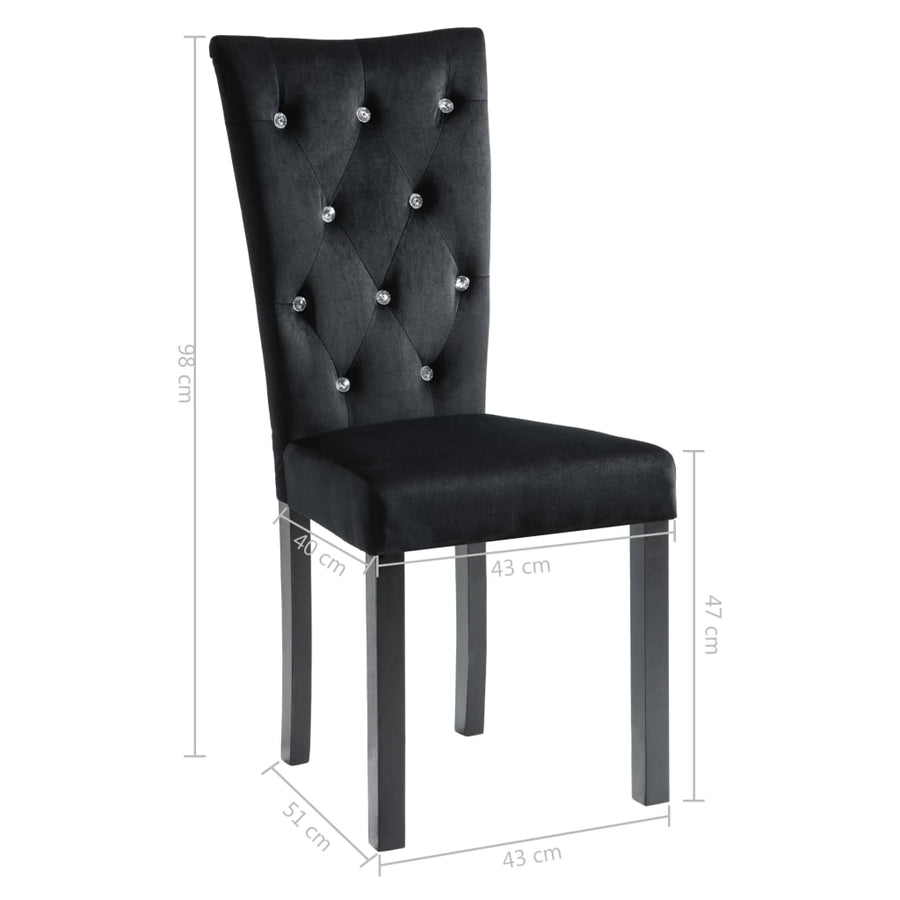 Eetkamerstoelen Fluweel 2 Zwart