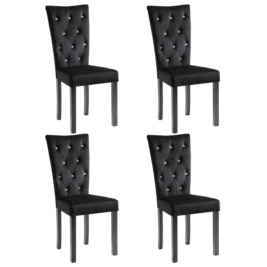 Eetkamerstoelen Fluweel 4 Zwart
