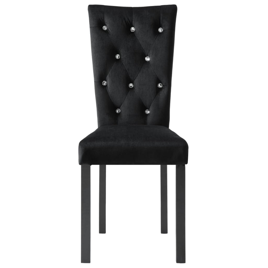 Eetkamerstoelen Fluweel 4 Zwart