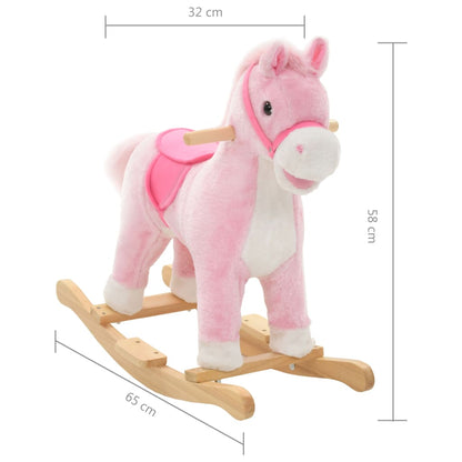 Hobbeldier 65X32X58 Cm Pluche Roze Paard
