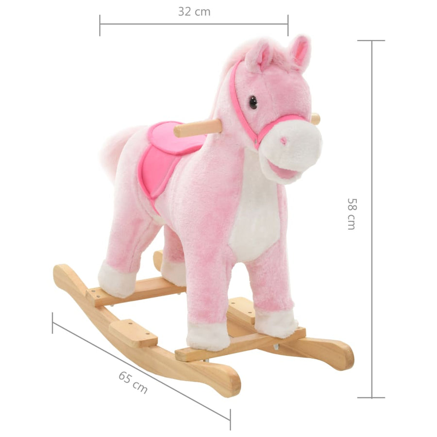 Hobbeldier 65X32X58 Cm Pluche Roze Paard