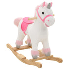 Rocking animal unicorn 65x32x58 cm plush white and pink