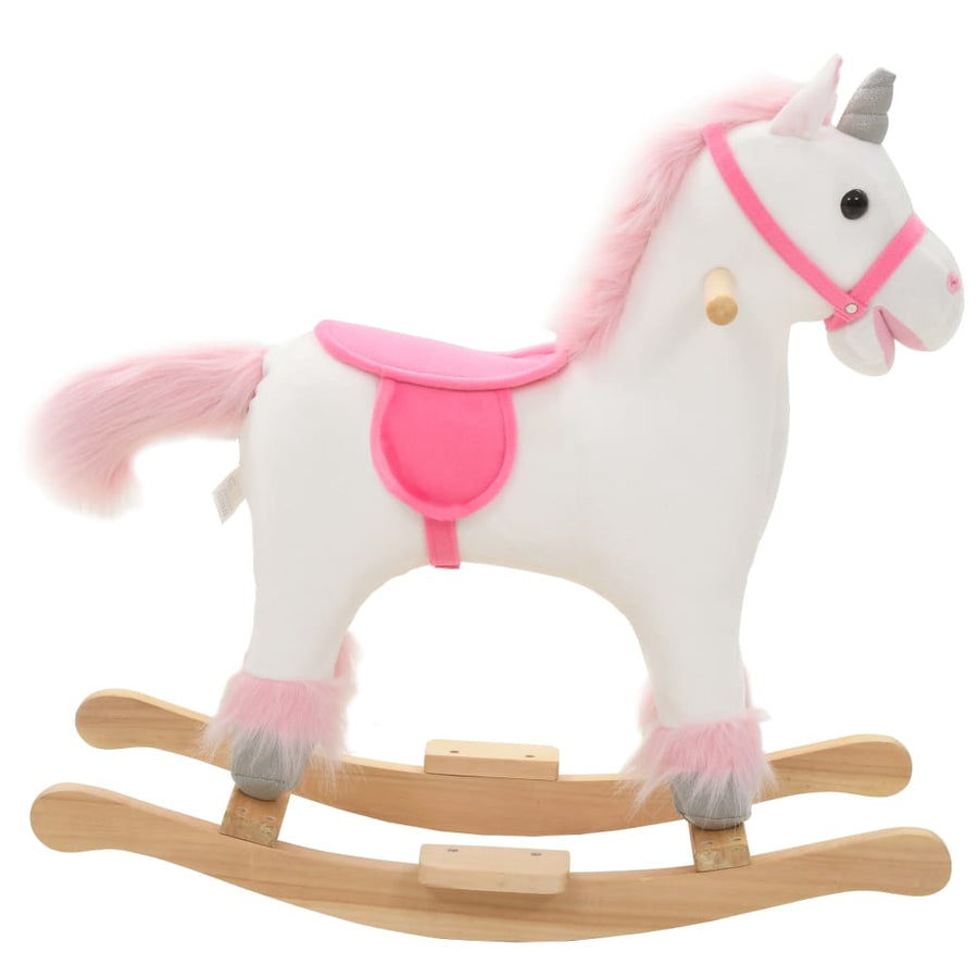 Hobbeldier 65X32X58 Cm Pluche Wit En Roze Eenhoorn