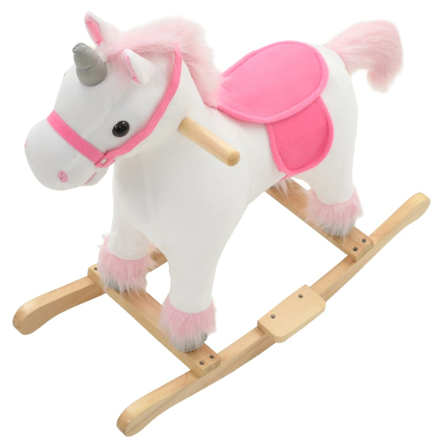 Hobbeldier 65X32X58 Cm Pluche Wit En Roze Eenhoorn