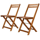 Bistrostoelen 2 st massief acaciahout inklapbaar