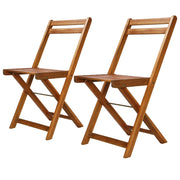 Bistrostoelen 2 st massief acaciahout inklapbaar