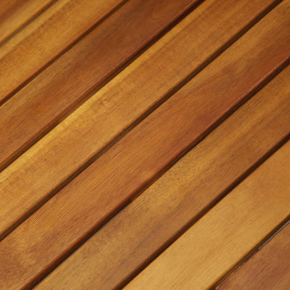 -Delige Bistroset Inklapbaar Met Kussens Massief Acaciahout Bruin en wit