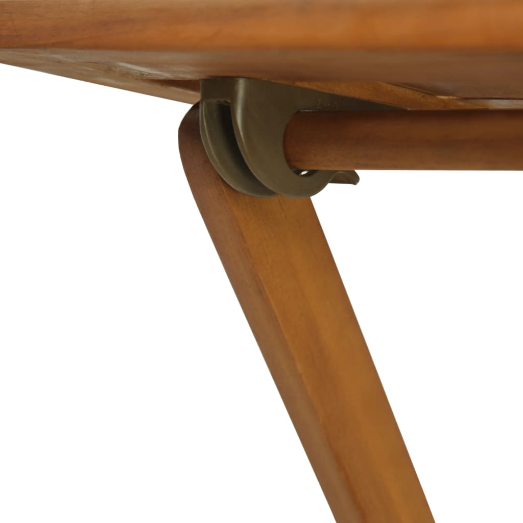 -Delige Bistroset Inklapbaar Met Kussens Massief Acaciahout Bruin en wit