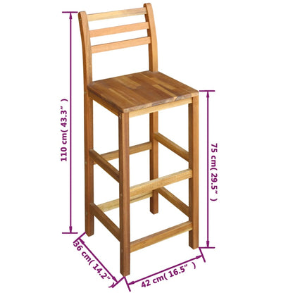 -Delige Bartafel En -Stoelenset Massief Acaciahout 3