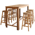 7-Piece Solid Acacia Wood Bar Table and Stool Set